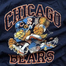 Chicago Bears Jack Davis 90s Basic Style Navy T shirt Classic tee S-5XL