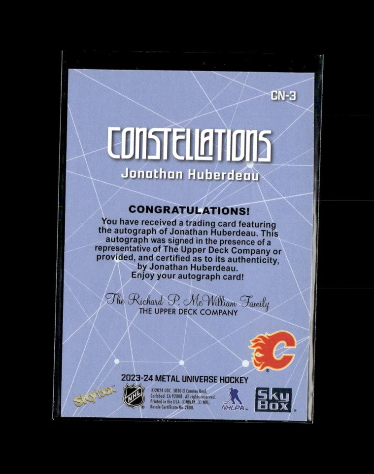 2023-24 UD Skybox Metal Universe Constellations Jonathan Huberdeau CN-3 - Image 2 of 2