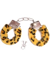 Leopard Print Furry Handcuffs Costume Accessory