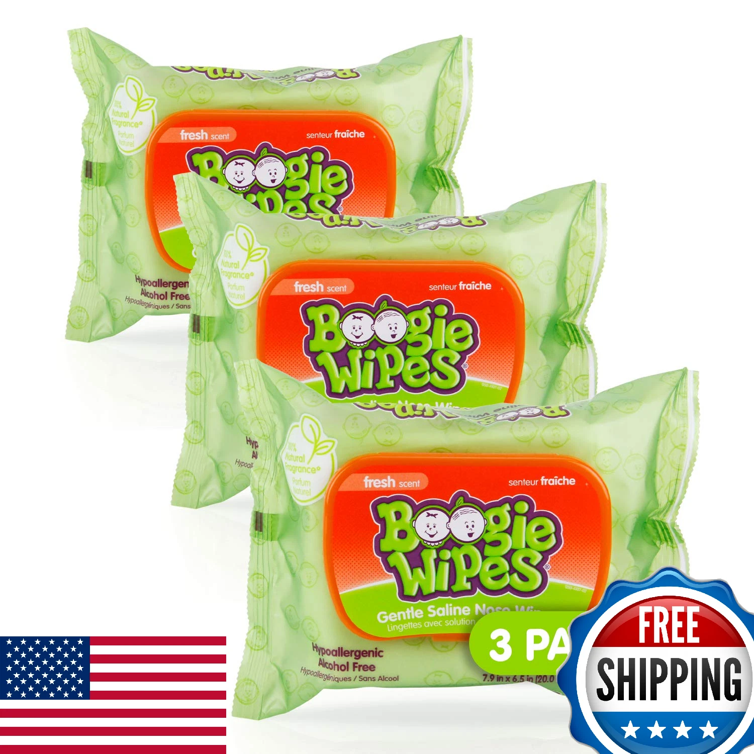 Boogie Wipes Gentle Wet Wipes: Face, Hand, Body, Nose with Vitamin E, Aloe, Sali