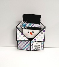 Premium Card Kit Snowman Face Tuxedo Style "freezin season" total 4 w/ envies