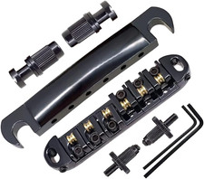 Tune-O-Matic Roller Saddle Bridge Tailpiece Les Paul Replacement Black