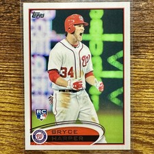 2012 Topps Bryce Harper #661 White Jersey Rookie Card Philadelphia Phillies RC. rookie card picture