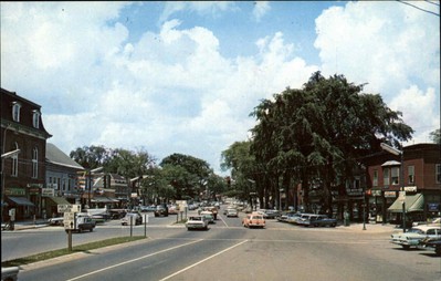 Brunswick Maine ME Street Scene Car Vintage Postcard