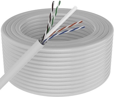 Patron 1000' Cat6 Ethernet White Bulk Network Cable 23AWG 600Mhz UL Bare Solid