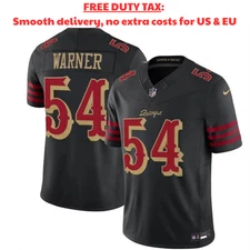 Fred #54 Warner YOUTH'S Black Stitched Jersey NEW