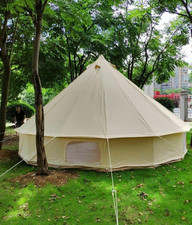 19.6ft Canvas Glamping Camping Bell Tent Waterproof Yurts Outdoor Outdoor Tent