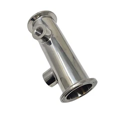 1 1/2 inch Tri-Clamp Spool 5 inch w/ 1/4 inch FNPT Outlets 304 Stainless Steel