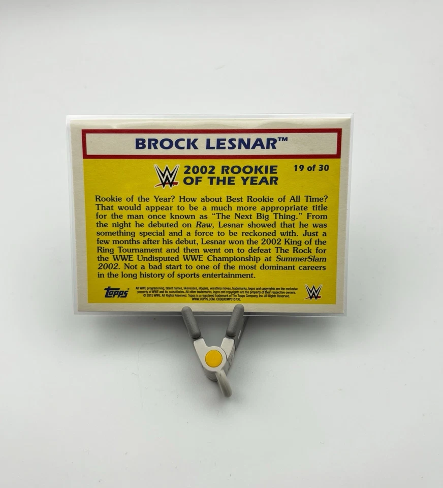 2015 Topps Heritage WWE - Rookie of the Year Brock Lesnar #19 - Image 2 of 2