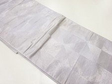 7131289: JAPANESE KIMONO / ANTIQUE FUKURO OBI / SILK / WOVEN CRANE