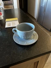 Sorrento Signature Oversized Mug Blue Jumbo Mug Soup Cup and Saucer, NEW