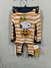 Boys Toddler 4 Piece Snoopy Halloween Knit Pj Set Size 3T New