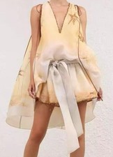 Sexy Women V neck Belt Bowknot A line Beach Short Dress Party Cocktail banquet
