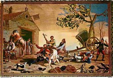 Postcard - Art - Painting - El Escorial - Palace Tapestry - Mingled in the