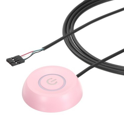 PC Power Button with 70'' Cable Computer External Power Switch, Pink