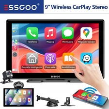 9" Portable Wireless Apple CarPlay  Android Auto Car Stereo Radio Backup Camera