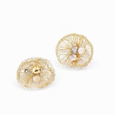 Ohrringe aus handgeflochtenem Kupferdraht Blumen