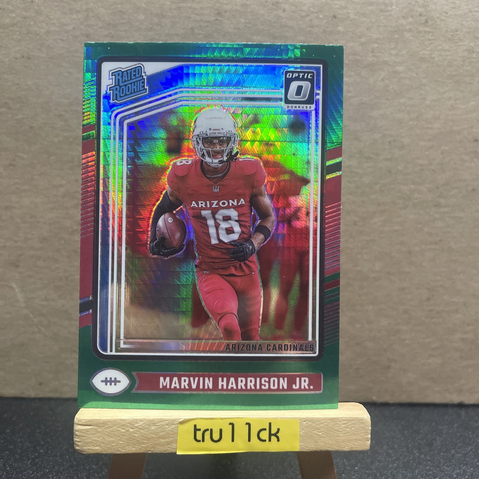 Marvin Harrison Jr. 2024 Donruss Optic Rated Rookie Green Hyper RC #276 AZ
