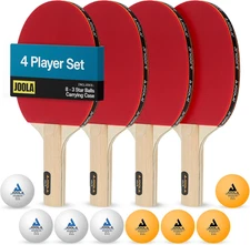 Premium Table Tennis Set - 4 Regulation Ping Pong Paddles,Training Ping Pong Bal