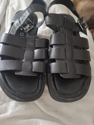 Marks and Spencer Leather Sandals Size 6. Fairly Chunky Sole. Used . - Image 1 of 4