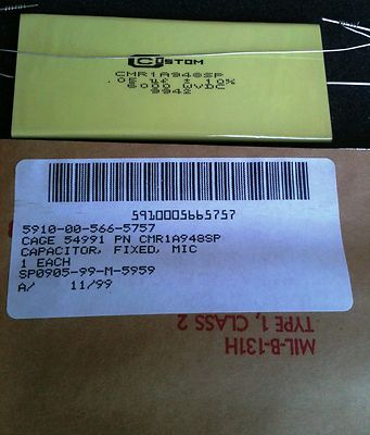 CMR1A948SP CUSTOM CAP 0.05UF 6000WVDC 10% Fixed Mica Dielectric 5910-00-566-5757