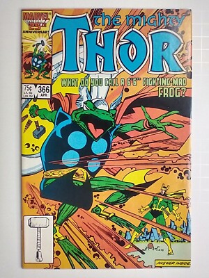 Marvel Comics Thor #366 1st Cover Appearance Throg; Walt Simonson VF+ 8.5