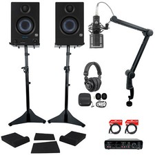 2 Presonus Eris 3.5 2nd Gen 3.5" Studio Monitors Interface Mic Headphones Stands