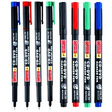 CD DVD  FINE TIP PERMANENT MARKER PENS RED-GREEN-BLUE-BLACK WATER/ UV RESIST