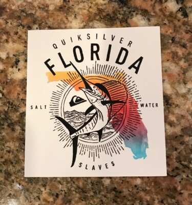 Quiksilver Sticker - Salt Water Slaves Surf Water Sports  Florida Beach Ocean