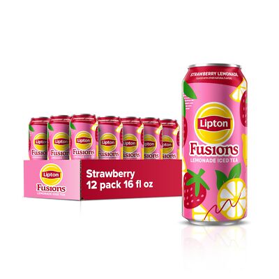 Fusions Strawberry Lemonade & Iced Tea 16 Fl Oz Cans Pack of 12
