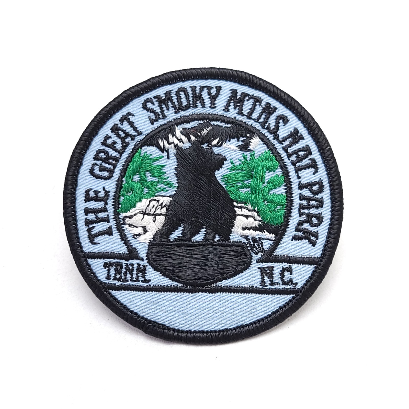 Vintage Smoky Mountains National Park Tennessee NC Round Iron-On Patch 3” NOS