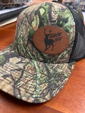Buck Off Deer Leather Patch Hat trucker cap snap back camo
