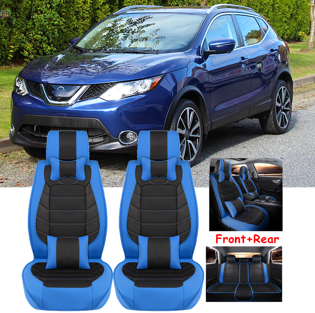 PU Leather Car Seat Cover 5-Seat Full Set Front Rear Cushion For Nissan Rogue