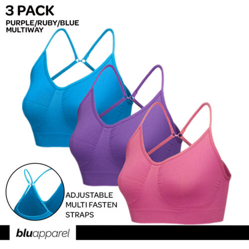 3 Pack Seamless Comfort Bras Everyday Bra Non Padded Non Wired Stretch Plus Size - Picture 20 of 27