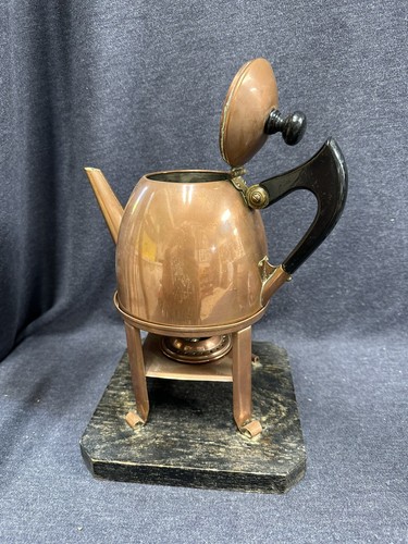 Antique S Sternau & Co Copper Coffee Tea Pot Sterno Burner Patents 1908 & 1892 - Picture 19 of 19