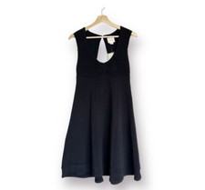 New MAEVE Anthropologie Black Textured Knit Fit and Flare Sleeveless Dress sz S