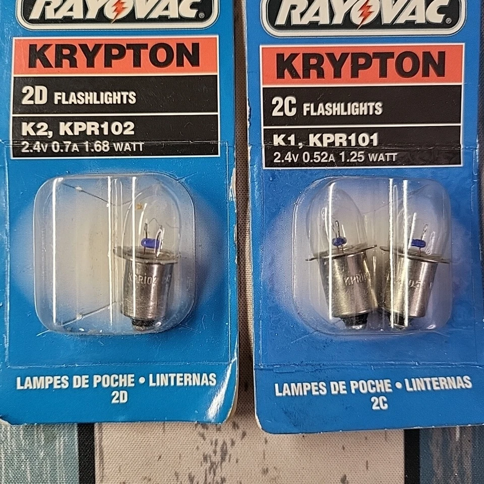 3 bombillas de linterna Rayovac Krypton K1 (2 paquetes) linternas 2D y 3D K1, K2 Foto 2 de 4