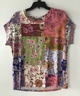 Johnny Was Mukti Color Short Sleeve Floral  Top Small New
