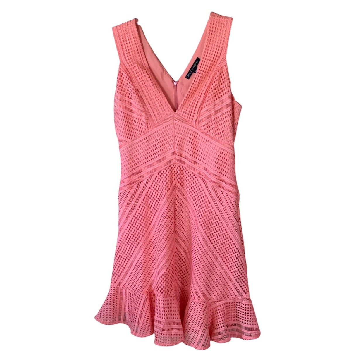 Boston Proper Coral Lace Sleeveless Dress Ladies 6 Boston Proper Coral Lace Sleeveless Dress Ladies 6