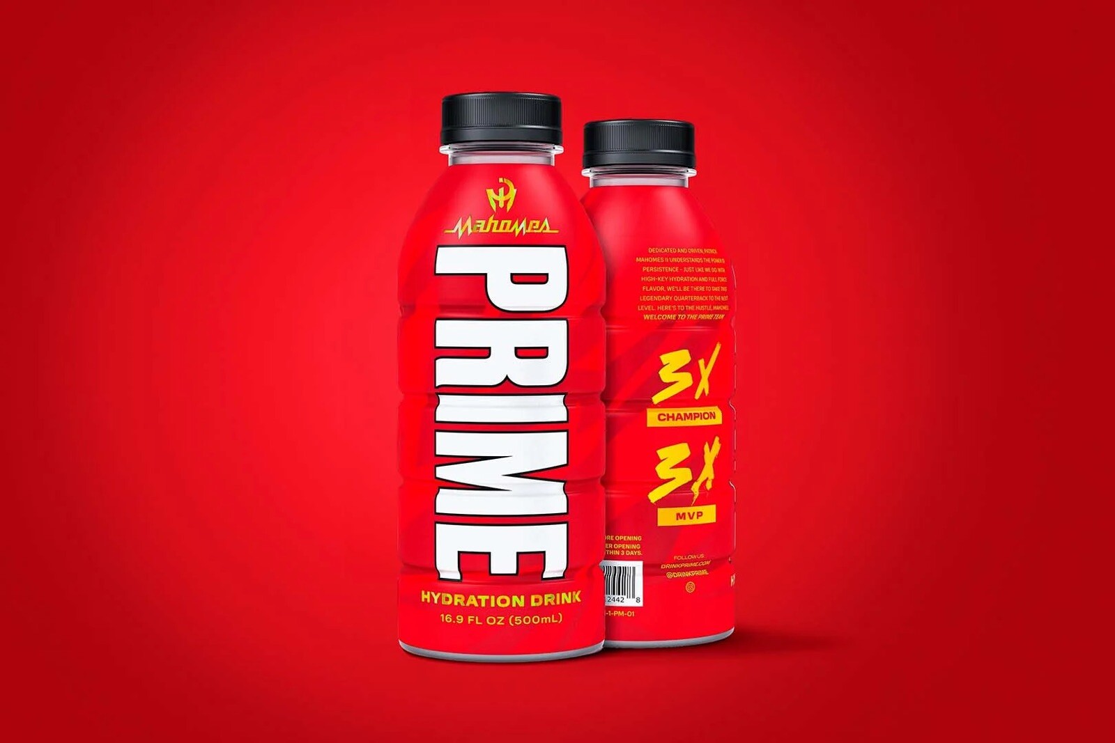 Red Prime Boottle Prime X Patrick Mahomes Hydration Drink Bottle RARE New | eBay