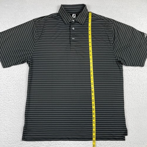 Footjoy Poloshirt Herren Large schwarz gestreift Golf Preppy Applecross Country Club - Bild 6 von 12