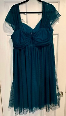 Retro Chic by Torrid Teal Vintage Style Dress Knee Length Size 18 EUC