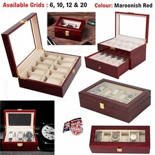 3/10/12 Watches Display Case Jewelry Collection Storage Organizer Leather Box