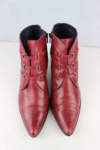 DORKING T 41 Bottines pointues cuir rouge campari Bon état - Photo 7 sur 13