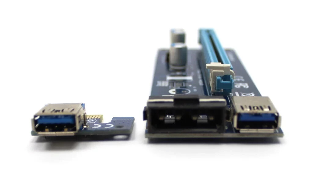 4pin 6pin Sata Power Pci Express 16x Slot Riser Card Usb 3.0 Pci-e Pci
