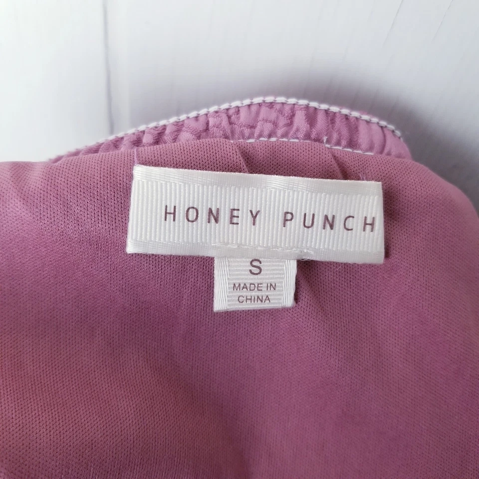 Юбка Honey Punch женская размер Small пыльная розовая лиловая с цветочной подкладкой отделка с оборками - Изображение 2 из 4