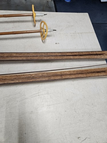 Vintage Madshus Birkebeiner Wood Cross Country Ski & Silva Liljeda Bamboo Poles - Picture 11 of 12