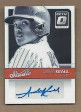 2015 Studio Optic autographed baseball card Addison Russell Chicago Cubs 