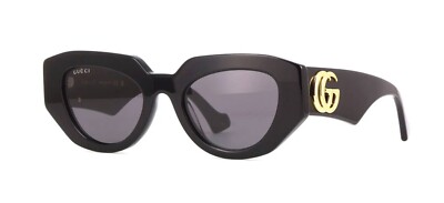 NEW GUCCI SUNGLASSES GG1421S 001 WOMEN BLACK OVAL EYEWEAR Gucci GG1421S 001 - Sunglasses for Woman - LookerOnline main image 3
