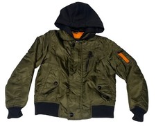 Urban Republic Kids Hooded Jacket Size 7/8 Pre-Loved Army Green With Black Accen